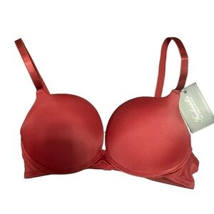 Fredericks of Hollywood Krystal maroon exxtreme push-up bra 32C NWT